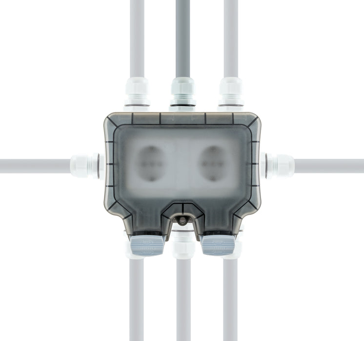Außensteckdose für Winkelstecker 2-fach