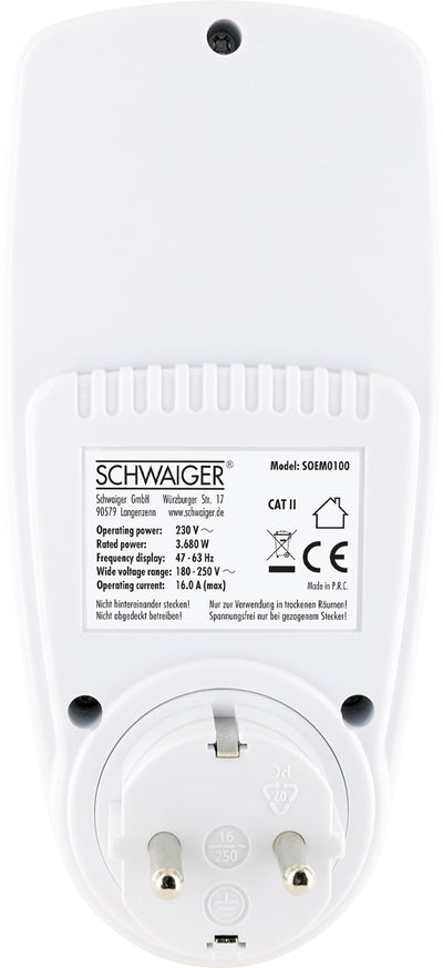 Energiekosten-/ Einspeisemessgerät mit beleuchtetem Display