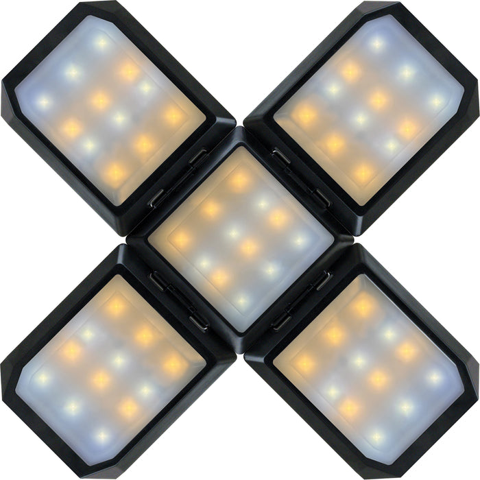 Solar-Hängeleuchte klappbar mit Haken Schwarz/Weiß