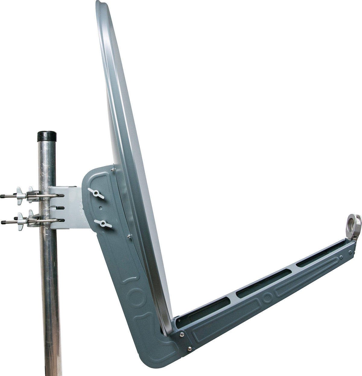 Aluminium Satellitenschüssel 90 cm Hellgrau/Rot/Anthrazit
