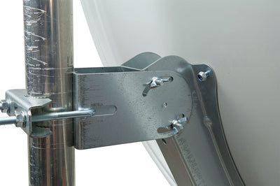 Aluminium Satellitenschüssel mit vormontiertem LNB-Tragarm 80 cm Hellgrau/Rot/Anthrazit