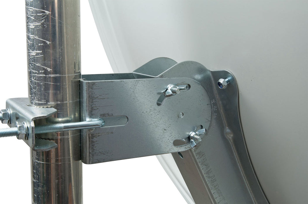 Aluminium Satellitenschüssel mit vormontiertem LNB-Tragarm 80 cm Hellgrau/Rot/Anthrazit