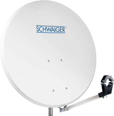 Aluminium Satellitenschüssel mit vormontiertem LNB-Tragarm 80 cm Hellgrau/Rot/Anthrazit