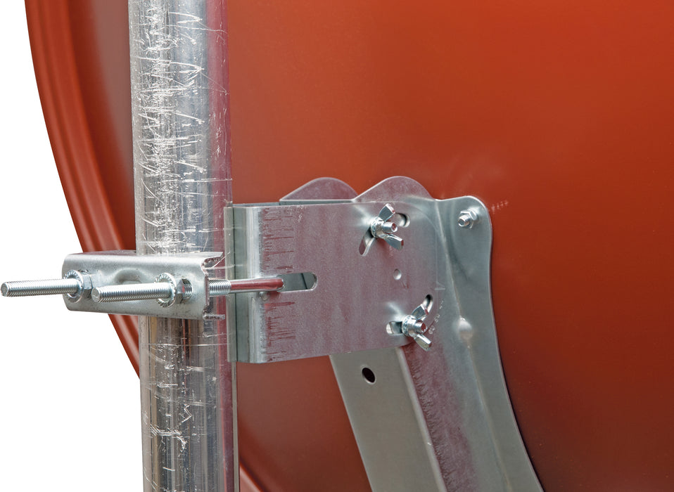 Aluminium Satellitenschüssel mit vormontiertem LNB-Tragarm 80 cm Hellgrau/Rot/Anthrazit