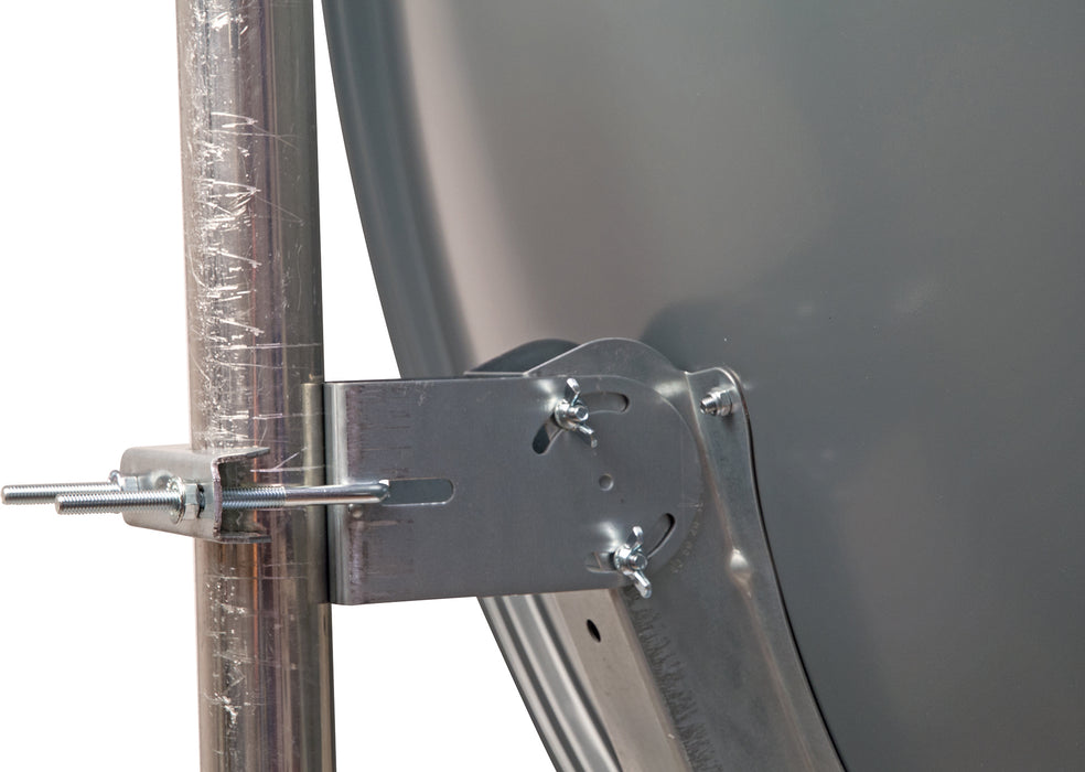 Aluminium Satellitenschüssel mit vormontiertem LNB-Tragarm 80 cm Hellgrau/Rot/Anthrazit