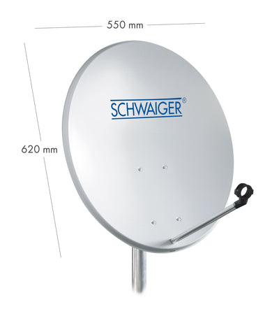 Satellitenschüssel Stahl Hellgrau/Rot/Anthrazit 55 cm