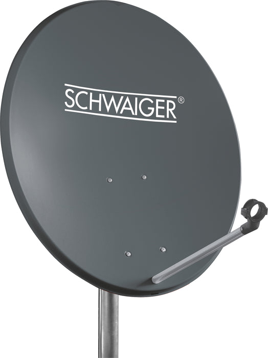 Satellitenschüssel Stahl Hellgrau/Rot/Anthrazit 55 cm