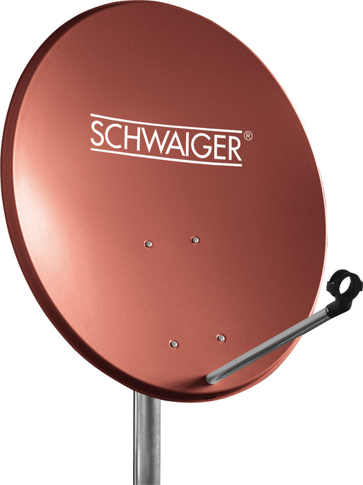 Stahl Satellitenschüssel Set 60 cm ziegelrot