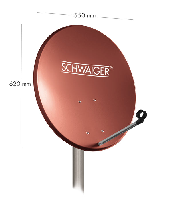 Satellitenanlage Set Ziegelrot Stahl 55 cm