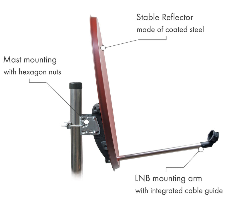 Stahl Satellitenschüssel 60 cm ziegelrot