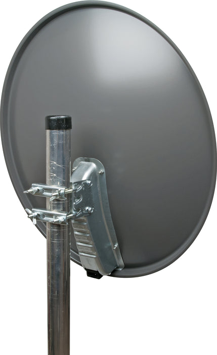 Aluminium Satellitenschüssel 60 cm Hellgrau/Rot/Anthrazit