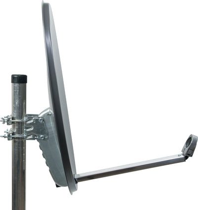Aluminium Satellitenschüssel 60 cm Hellgrau/Rot/Anthrazit