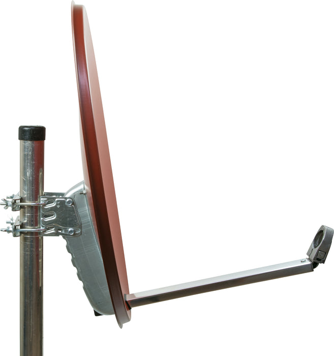 Aluminium Satellitenschüssel 60 cm Hellgrau/Rot/Anthrazit