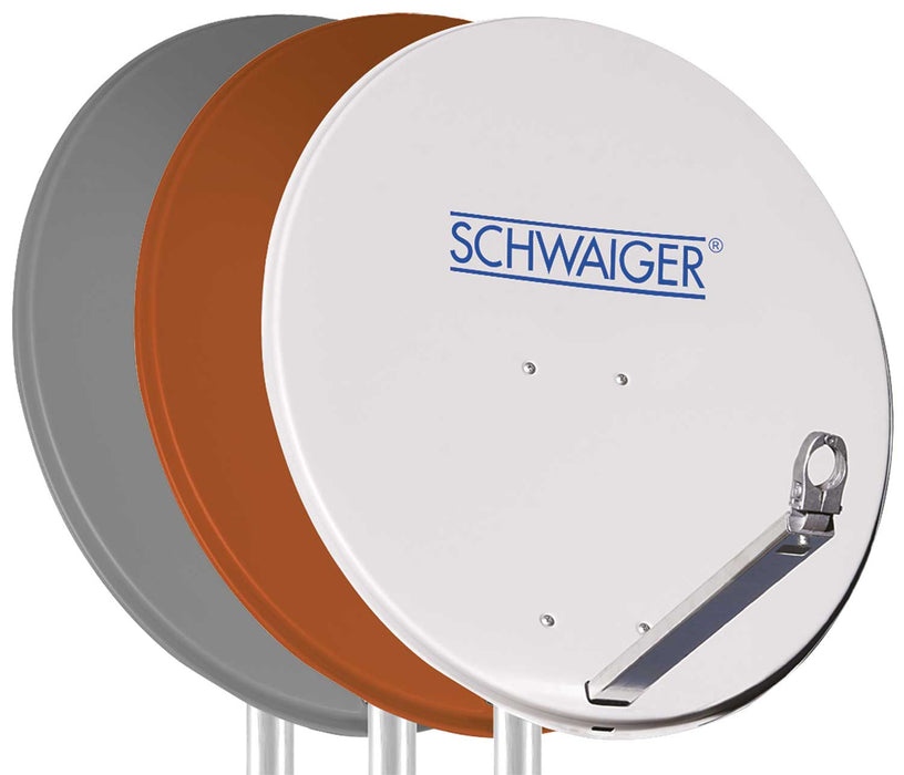 Aluminium Satellitenschüssel 60 cm Hellgrau/Rot/Anthrazit
