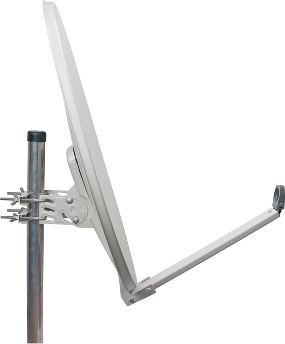 Aluminium Satellitenschüssel 80 cm Hellgrau/Rot/Anthrazit