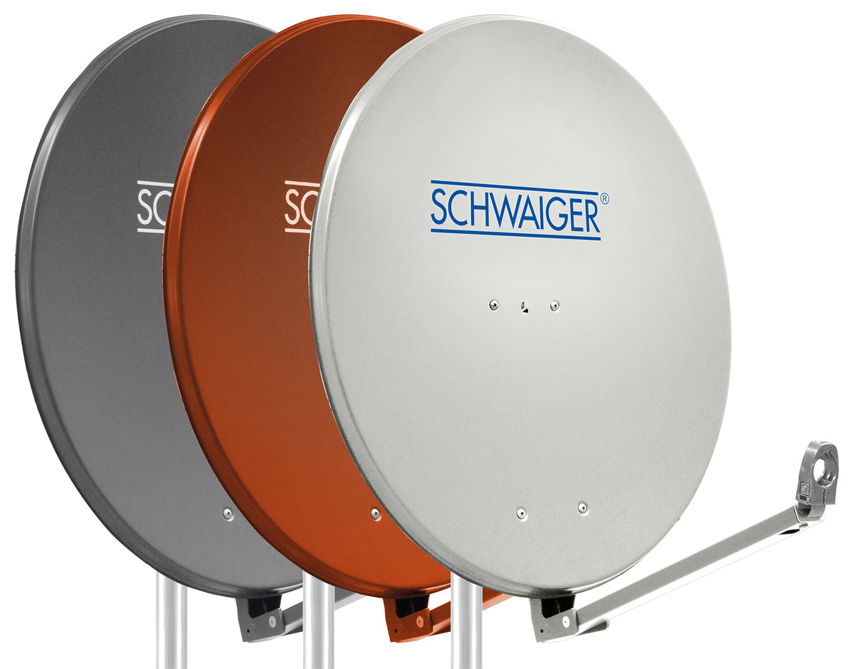 Aluminium Satellitenschüssel 80 cm Hellgrau/Rot/Anthrazit