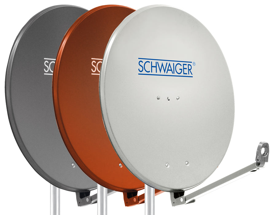 Aluminium Satellitenschüssel 80 cm Hellgrau/Rot/Anthrazit