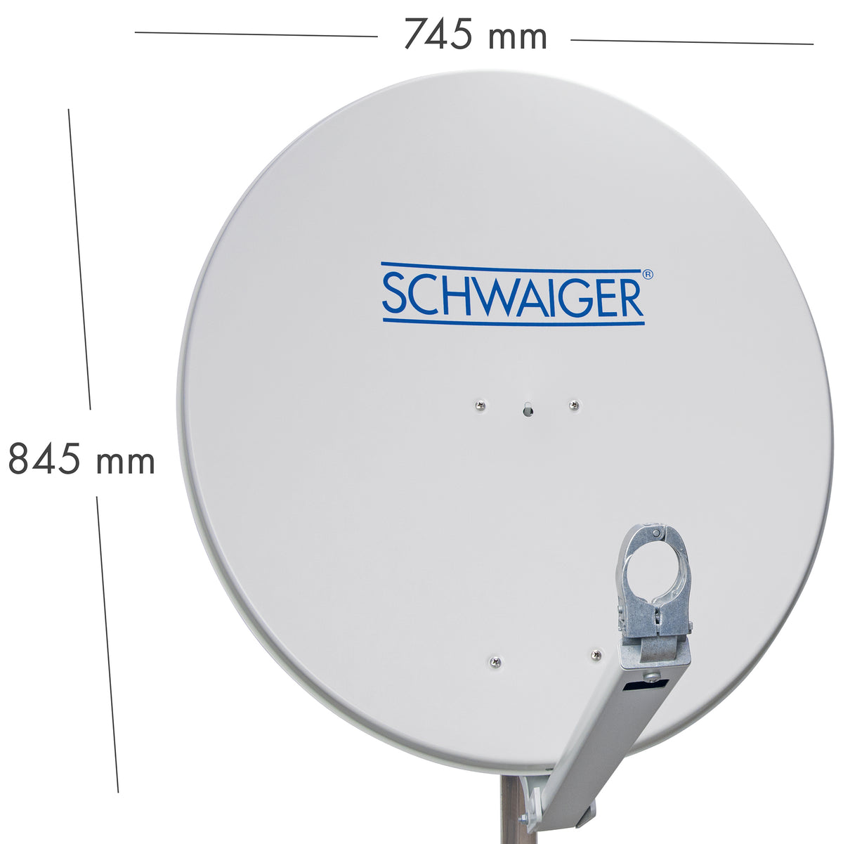 Aluminium Satellitenschüssel 80 cm Hellgrau/Rot/Anthrazit