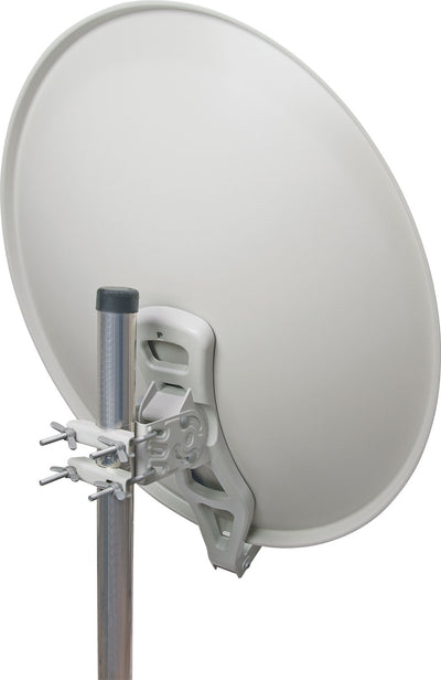 Aluminium Satellitenschüssel 80 cm vormontiert hellgrau