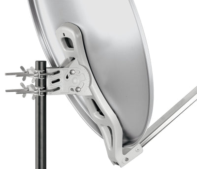 Aluminium Satellitenschüssel 80 cm vormontiert hellgrau