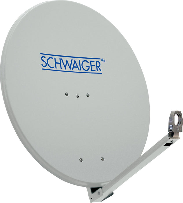 Aluminium Satellitenschüssel 80 cm vormontiert hellgrau