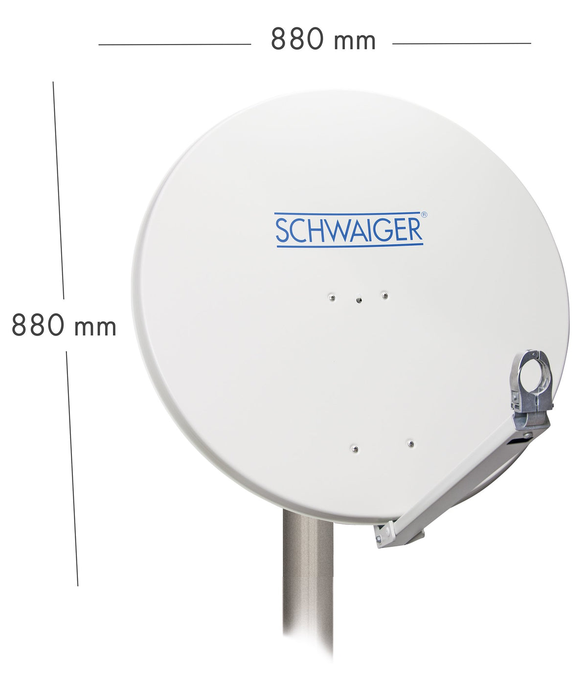 Aluminium Satellitenschüssel 88 cm hellgrau
