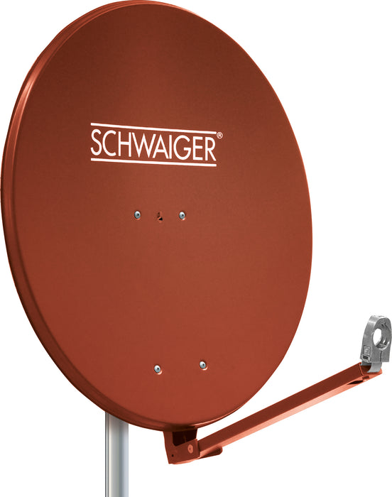 Aluminium Satellitenschüssel 88 cm Anthrazit/Hellgrau/Ziegelrot