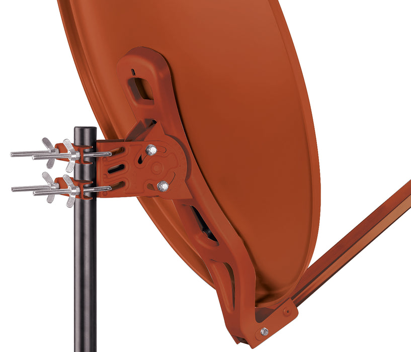 Aluminium Satellitenschüssel 88 cm Anthrazit/Hellgrau/Ziegelrot