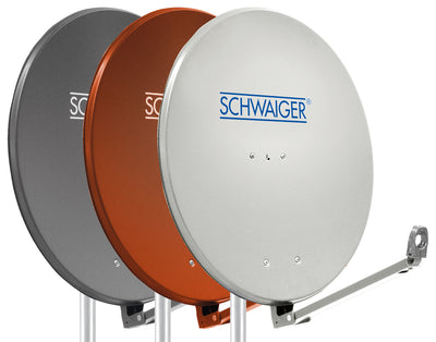 Aluminium Satellitenschüssel 88 cm Anthrazit/Hellgrau/Ziegelrot
