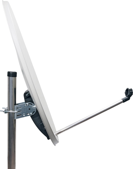 Satellitenanlage Set Weiß Stahl 72 cm mit Twin LNB