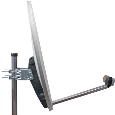 Stahl Satellitenschüssel 80 cm hellgrau