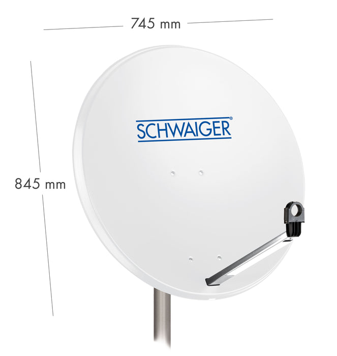 Satellitenschüssel Stahl Hellgrau/Rot/Anthrazit 75 cm