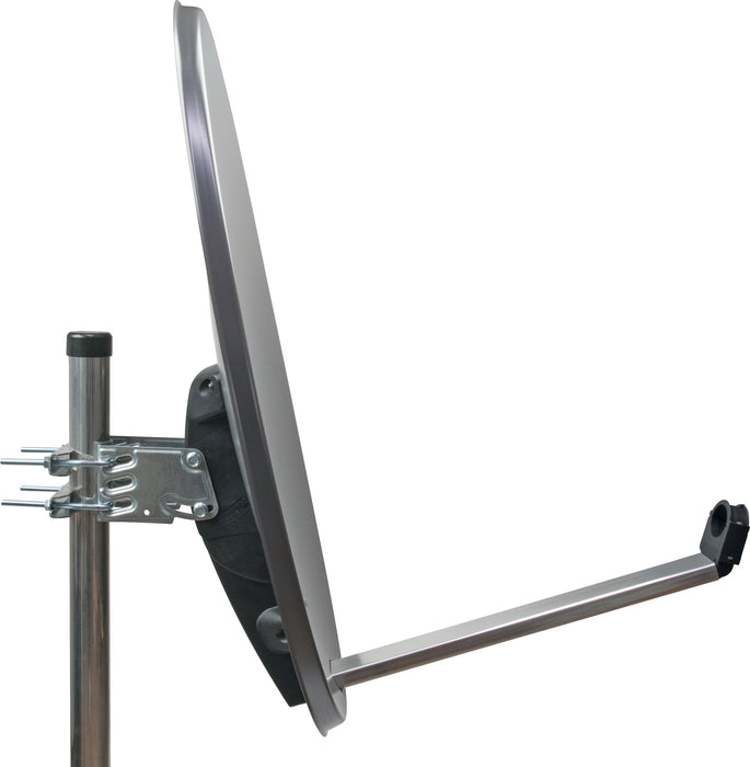 Satellitenschüssel Stahl Hellgrau/Rot/Anthrazit 75 cm