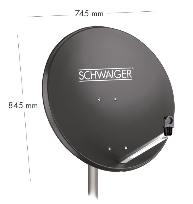 Stahl Satellitenschüssel 80 cm anthrazit