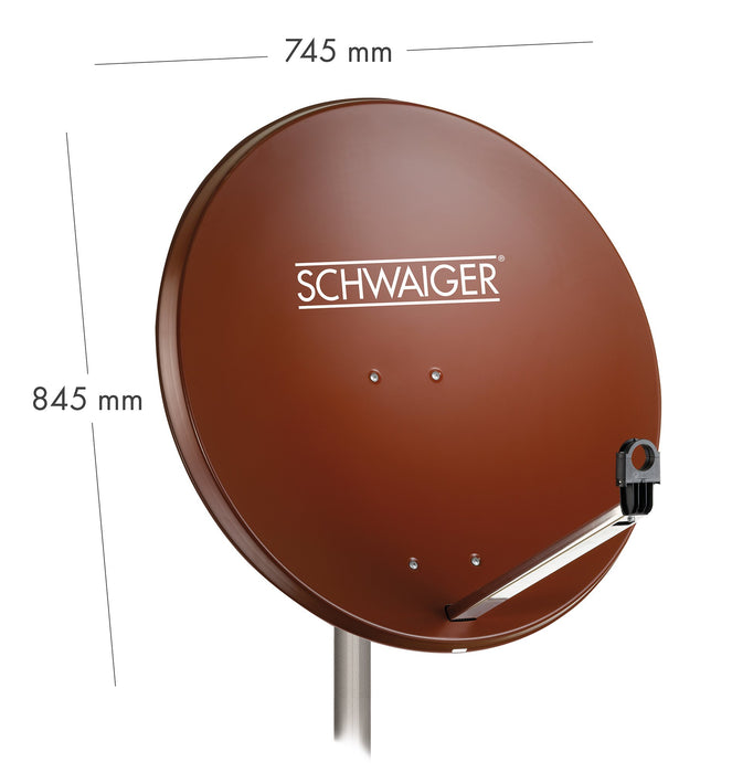 Stahl Satellitenschüssel 80 cm ziegelrot