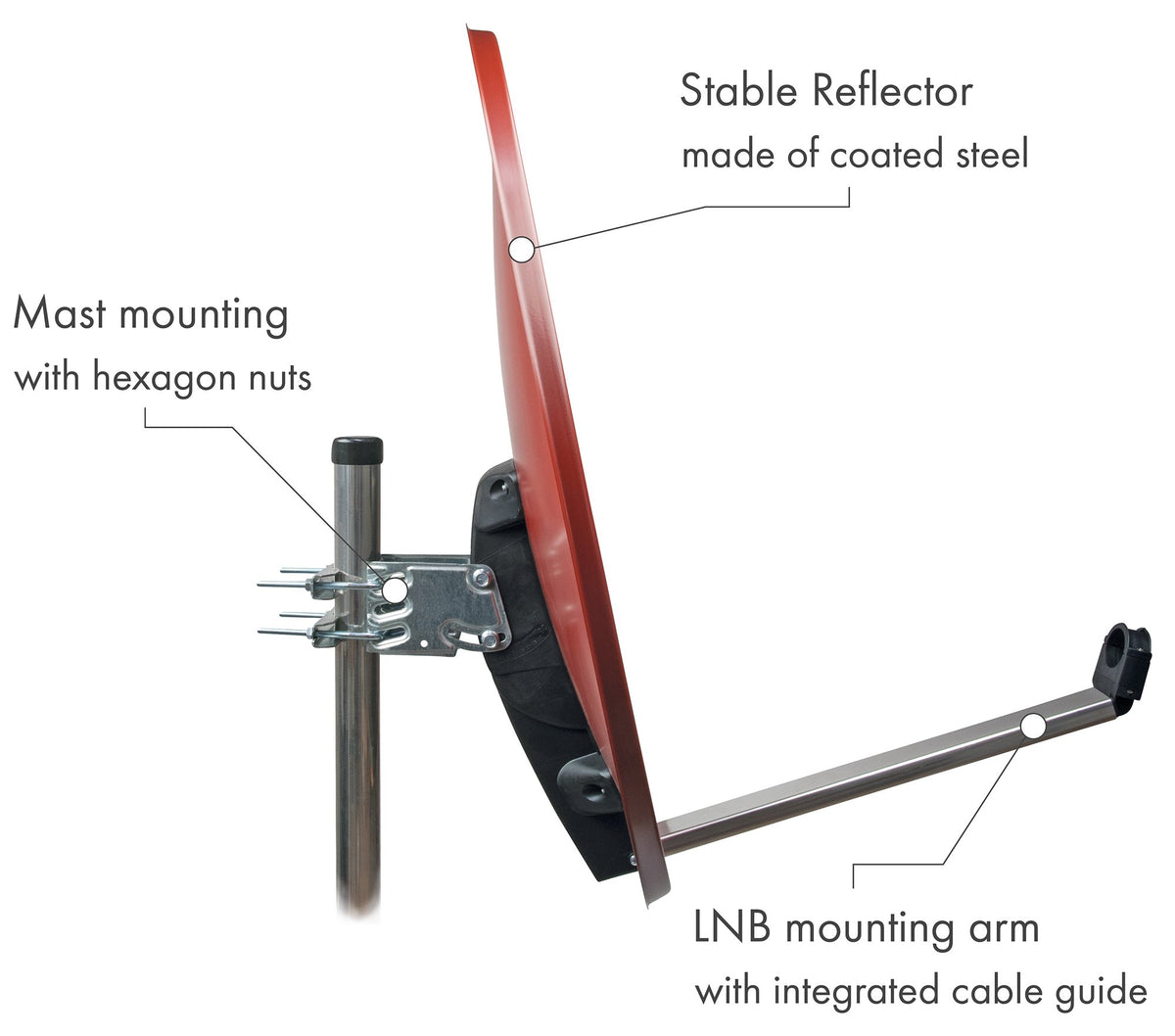Stahl Satellitenschüssel 80 cm ziegelrot