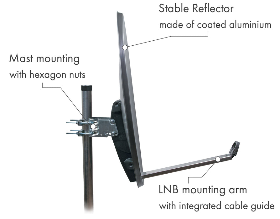 Aluminium Satellitenschüssel 80 cm anthrazit