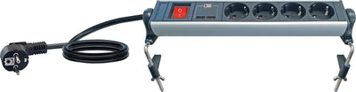 Steckdosenleiste mit Tischbefestigung 4-fach 2 USB-A Slots