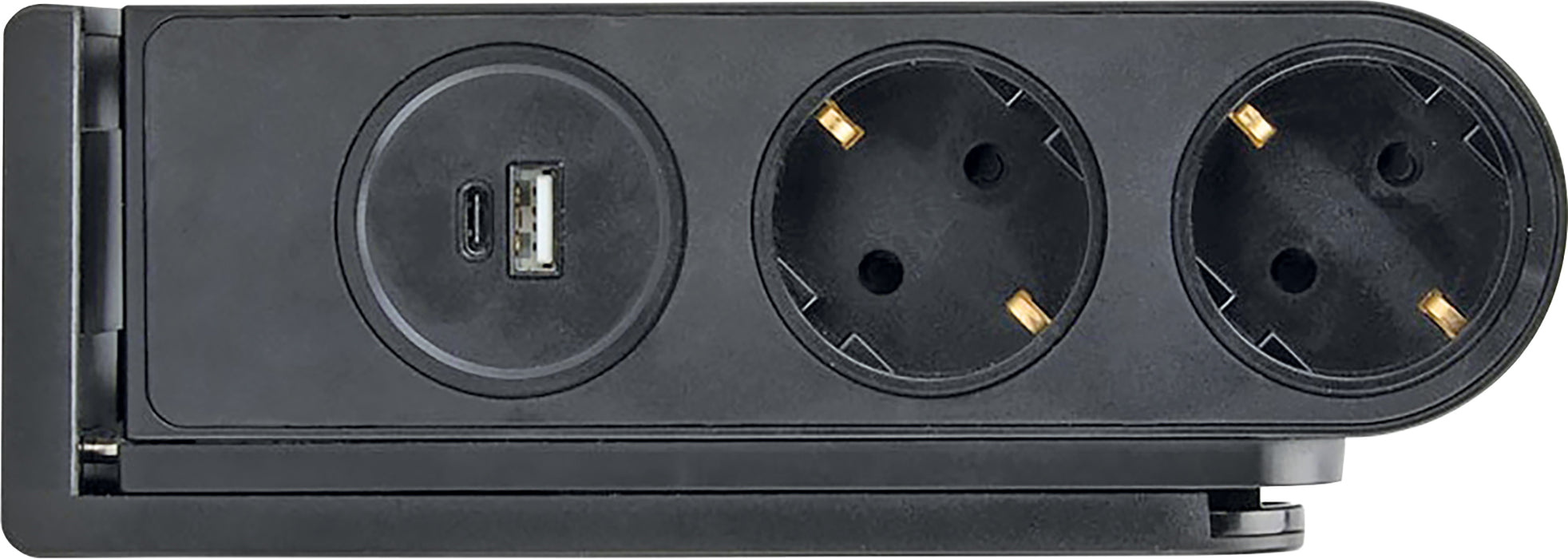 Tischsteckdose 2fach mit USB-C/A Anschluss