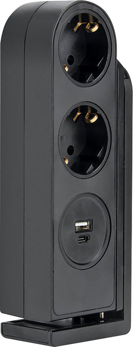 Tischsteckdose 2fach mit USB-C/A Anschluss