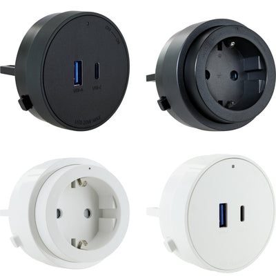 Steckdosen-/USB-Adapter für Stromschienen
