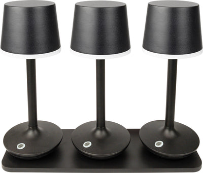 Tischleuchte 3er Set mit Ladeplatte