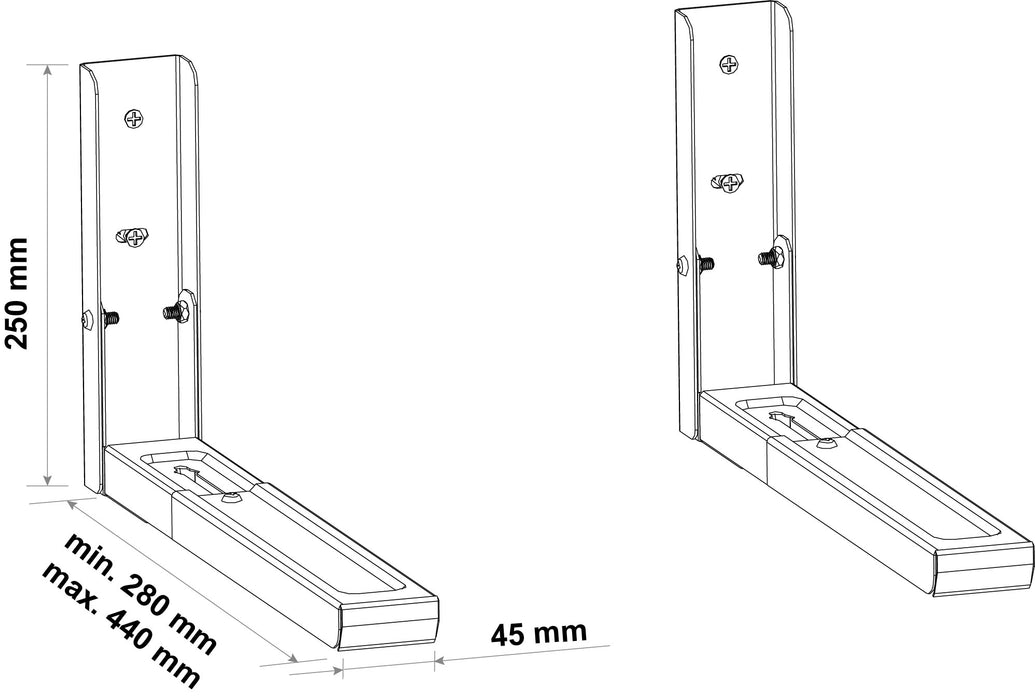 Collapsible wall mount for devices up to 15kg