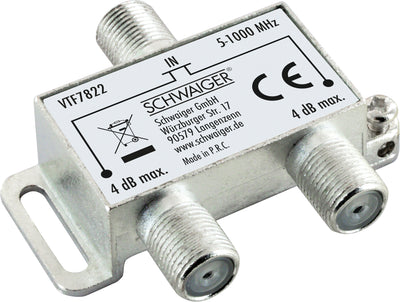 Verteiler TV 2-fach für Antennen- und Kabelanlagen 4 dB