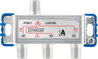 Verteiler 3-fach für SAT-, Antennen- und Kabelanlagen 8 dB