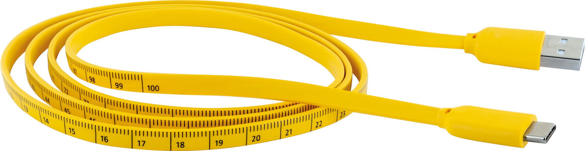 USB-C auf USB-A Kabel mit Maßband-Aufdruck 1,2 m