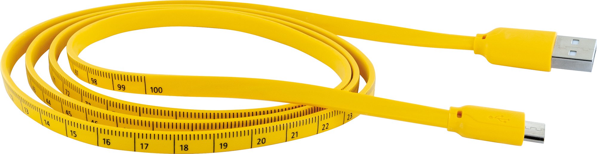 Micro-USB auf USB-A Kabel mit Maßband-Aufdruck 1,2 m