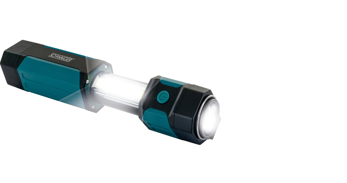 Arbeitsleuchte mit ausziehbarem COB-LED Strahler und Taschenlampe