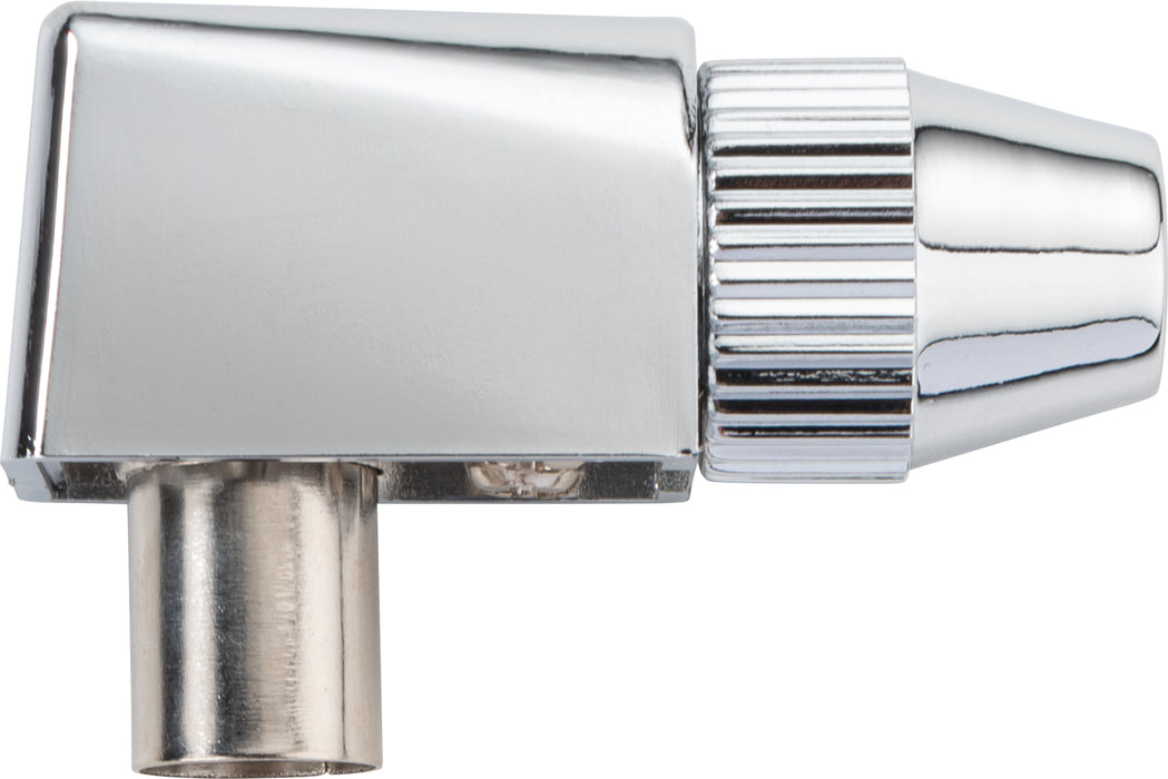 IEC Winkelstecker Ø 4 - 7,5 mm verchromt