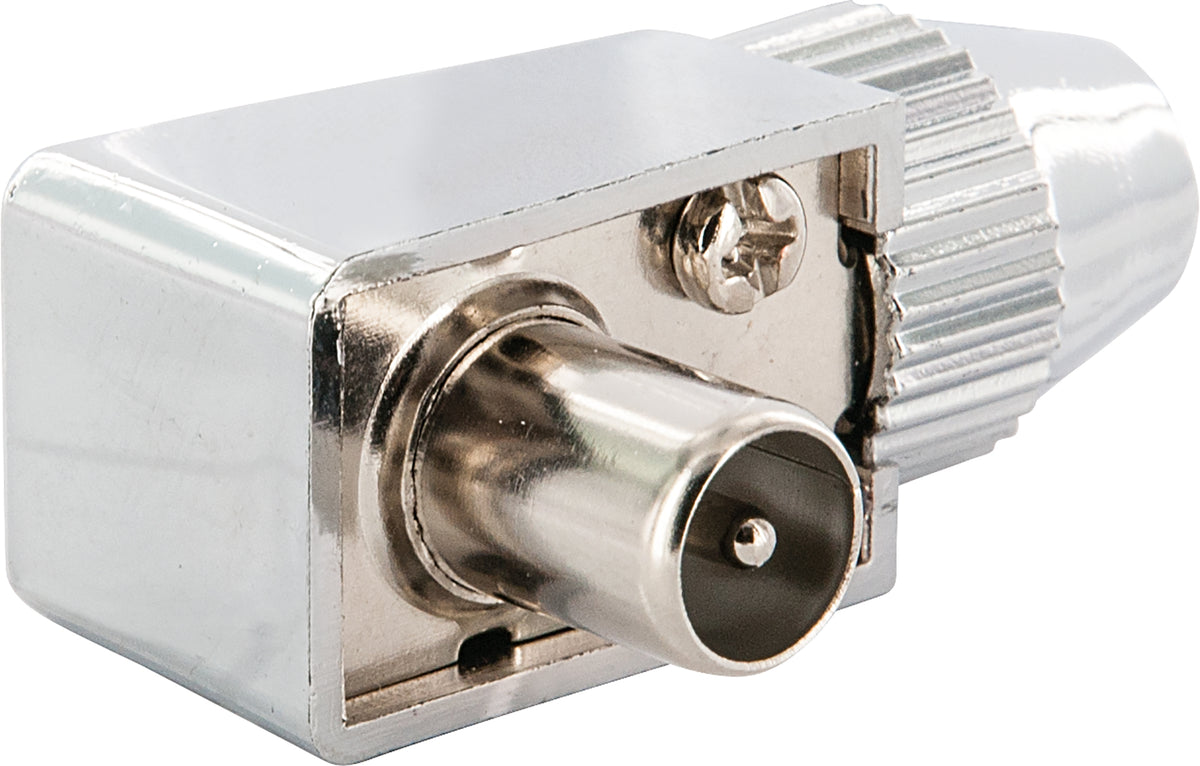 IEC Winkelstecker Ø 4 - 7,5 mm verchromt